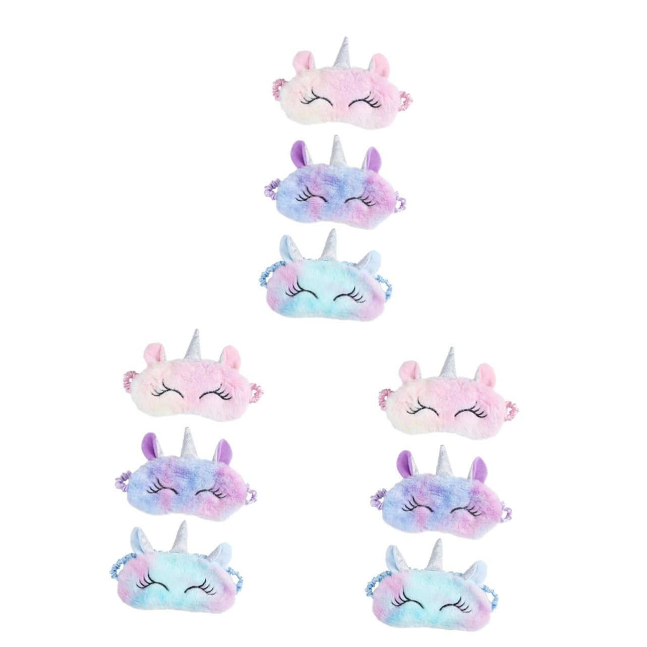 Mobestech 9pezzi Mascherine Per Sonno Peluche Colorate Per Ragazzo Ragazza e Adulti Da Copriocchi Per Viaggi e Relax