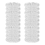 CQLIIIA 20 Pcs Clear Spiral Hair Ties No Crease Coil Elastic Hair Ties for Women No Damage Ponytail Holders
