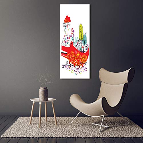 Impression sur verre acrylique 50x125 tableau pour la mur rouge crocodile