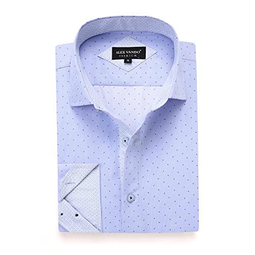 Alex Vando Mens Printed Dress Shirts Long Sleeve Regular Fit Button Down Shirt