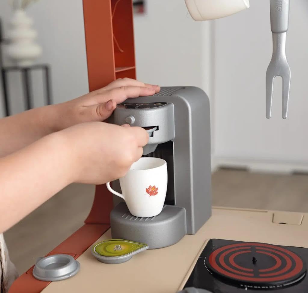 Smoby - Cucina Vaniglia - con forno, piano cottura, lavello e 11 accessori - Prodotto in Francia