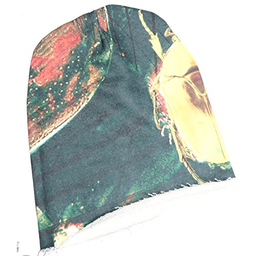 Cuffia donna bonnet coton imprimé scarabée finitions soignées