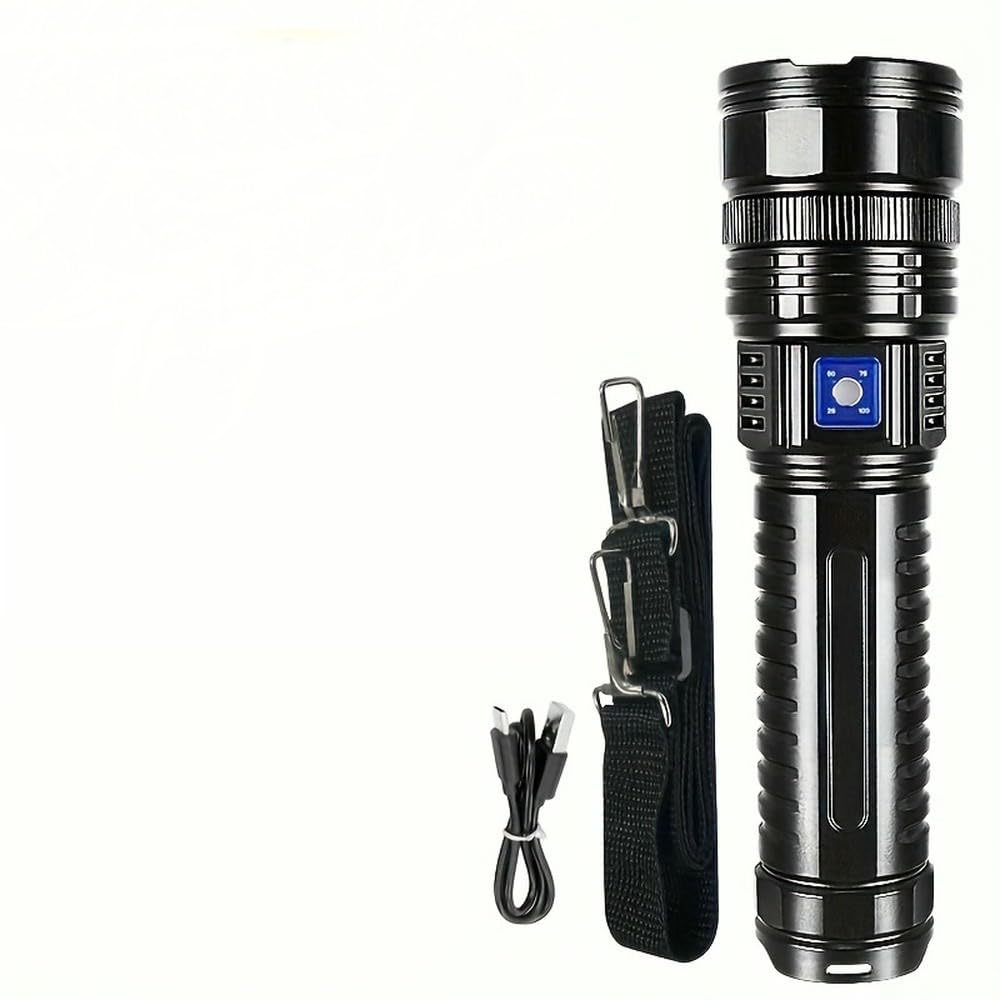 Syjym Super Flashlight Most Powerful Led Flashlights Rechargeable Built-In 15000Mah Battery Long Range Spotlights Torch Light Light