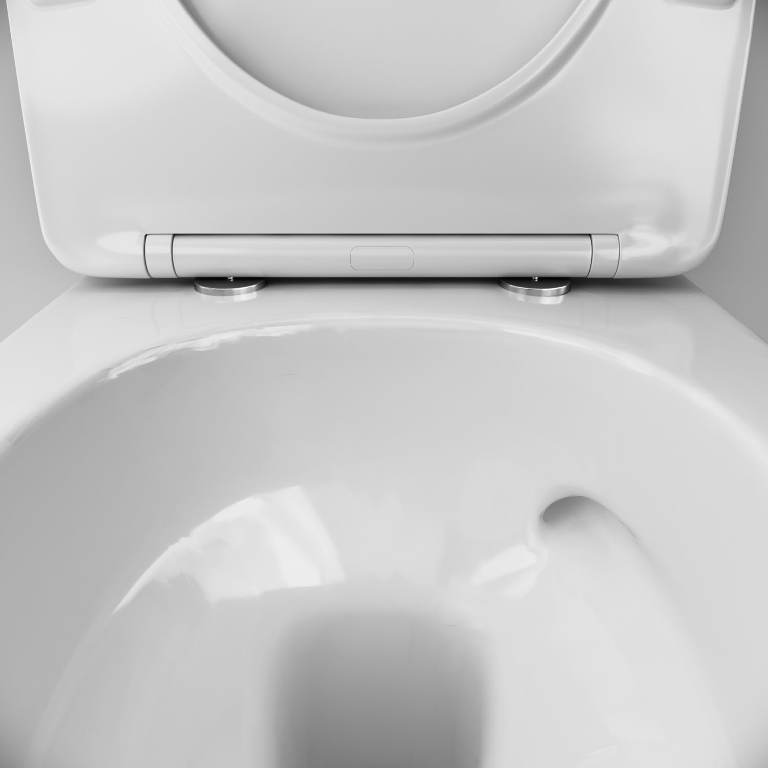AM.PM Like AquaSpin WC naścienna, bez obramowania, wisząca deska sedesowa z wolnoopadającą deską klozetową, deska sedesowa z duroplastu, wisząca deska sedesowa bez krawędzi, kompatybilna z elementem