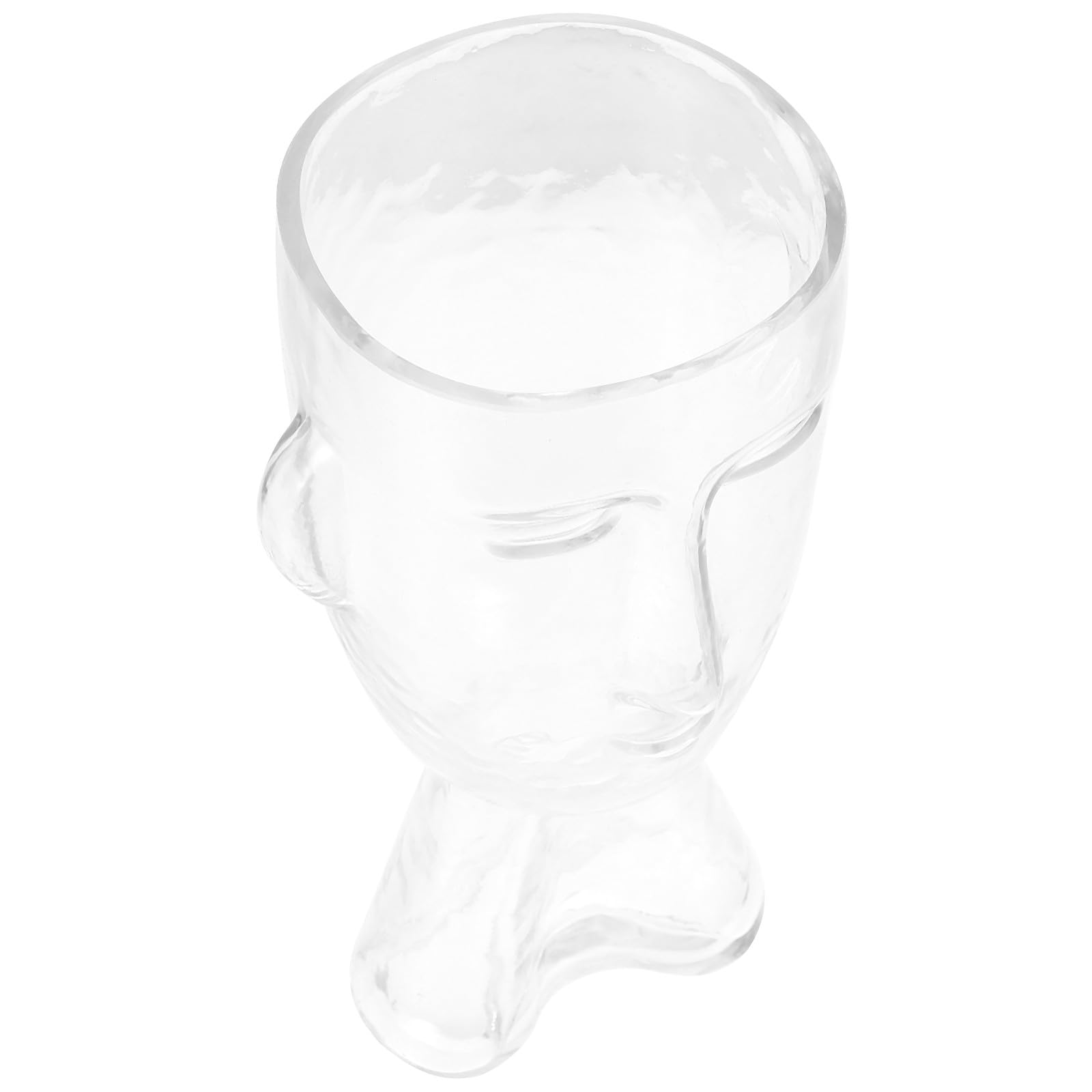 Vase en verre design visage abstrait, objet de décoration chic de salon
