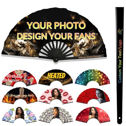 Personalized Fans for Line Dancing Popping Fan Boots On The Ground Hand Fans Make Sounds Custom Handheld with Photo Text Logo Clack Big Fans Party Pop for Line Dancing Wedding Fold Gift