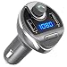 Criacr Bluetooth FM Transmitter, Wireless in-Car FM Transmitter Radio Adapter Car Kit, Universal Car Charger with Dual USB Charging Ports, Hands Free Calling for All Smartphones.(Grey)