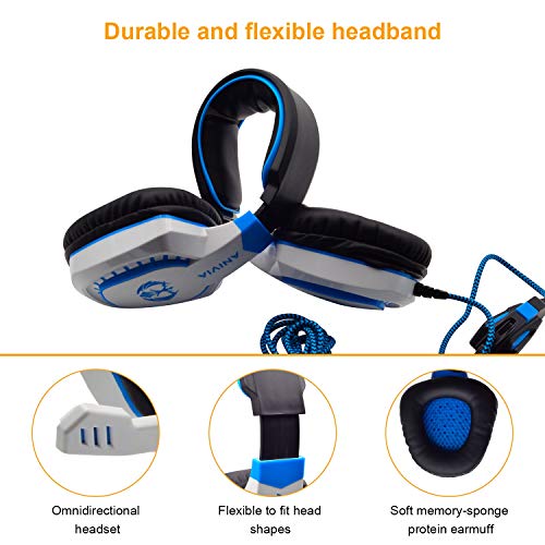 Anivia AH28 All-Platform Stereo Headphones Gaming Headset with Mic Compatible with PC Computers, Playstation PS4 Xbox One Controller, Android, iOS Laptop, Smartphone, Tablet