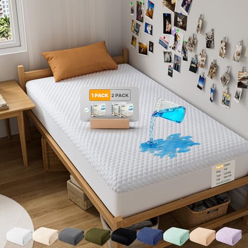 OhGeni 100% Waterproof Mattress Protector,Twin XL Size Mattress Soft Pad,Pet Hair & Bedwetting