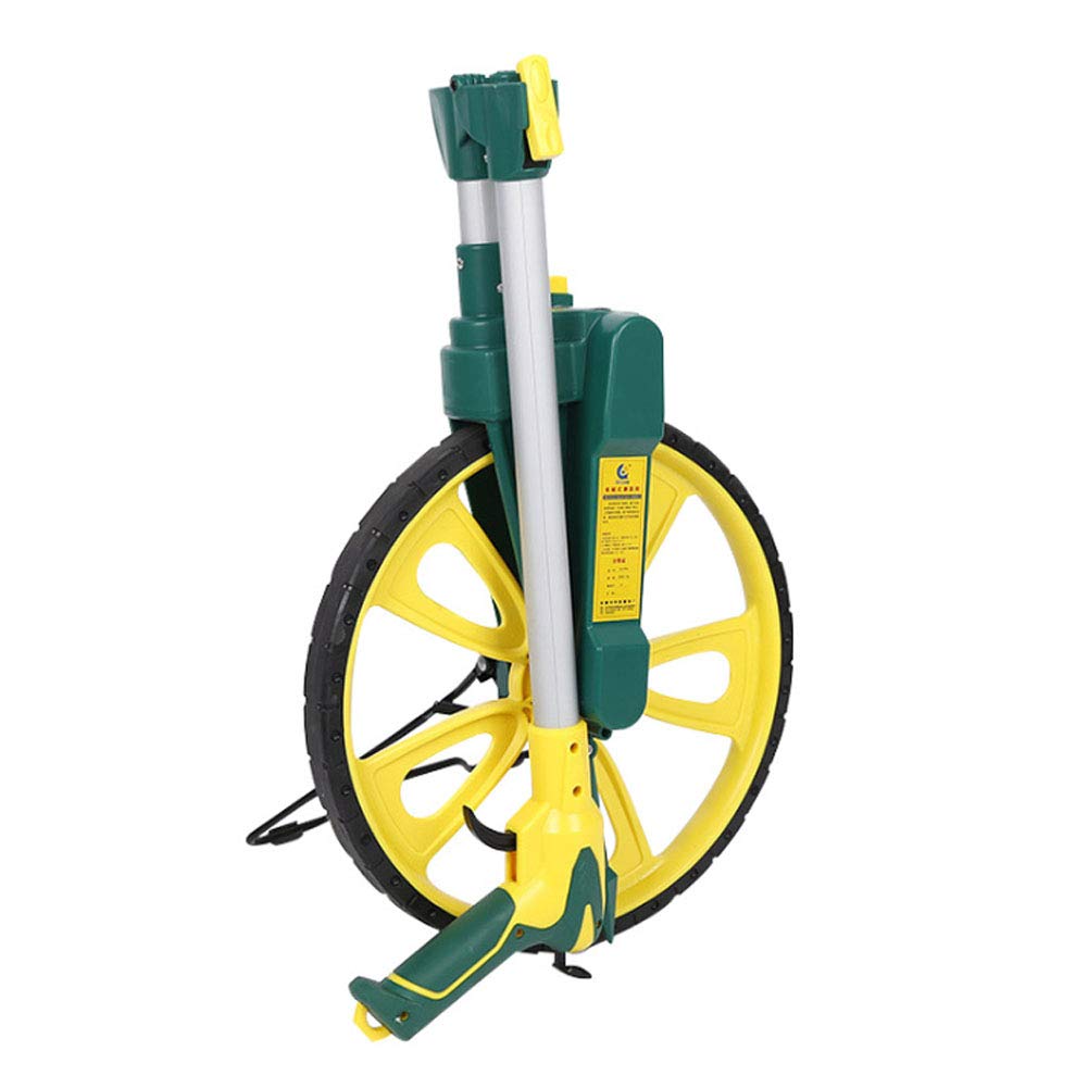 Distancia de medición de la rueda, mecánico de medición de distancia rueda de medición rodillo de mano Herramienta de Topografía de Alta Precisión con Green Mango telescópico, bolsa de almacenamiento