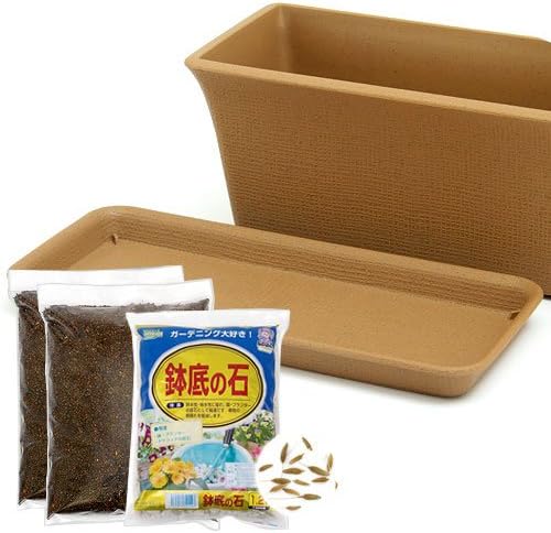 Amazon Co Jp たんぽぽ栽培セット 種 土 プランター プレート 鉢底石 ブラウン リクガメ用 説明書付き 家庭菜園 Diy 工具 ガーデン
