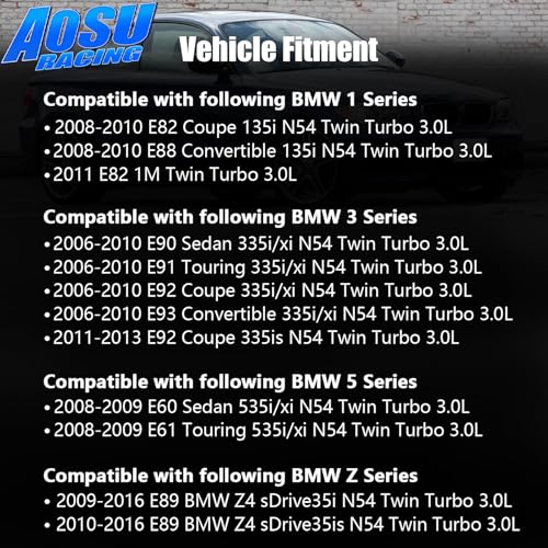 Aosuracing Performance Dual Cone Cold Air Intake Kit Compatible with BMW E82 E88 E89 E90 E91 E92 E93 135i 335i 535i N54 3.0L by Aosuracing - Image 2