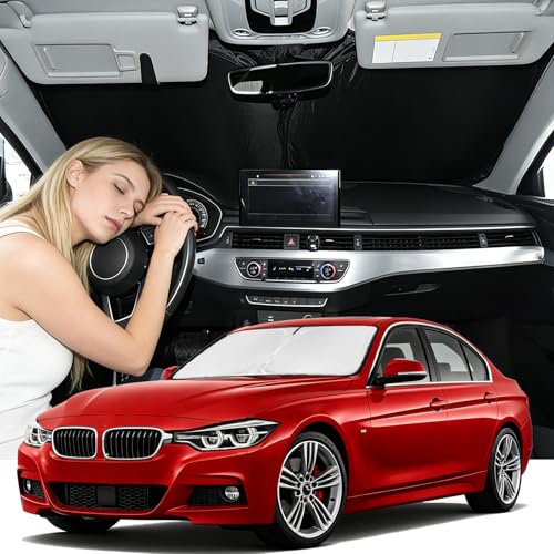 for BMW 3 Series320i 328d 330i 340i 330e 2013-2018 Windshield Sun Shade -4 Layers Sunshades for...