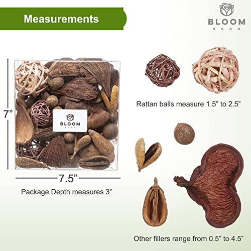 Rustic Vase Filler For Centerpieces - Dried Bark, Nuts, Seed Pods, And Decorative Balls For Bowl Filler - Mix Of Wood, Wicker, And Natural Fall Decorations #TOP6