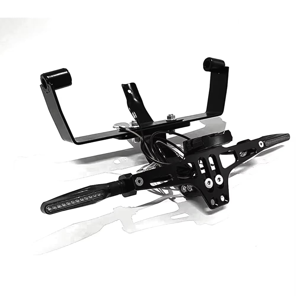 Fit Italjet Dragster 200 / 250i / 125/400 License Plate Bracket Turn Signal Bracket License Plate Lamp for Italjet Dragster (Black)