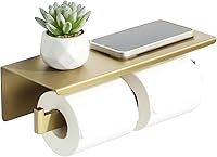 Vista 13 de Alise Soporte de papel higiénico, soporte de papel higiénico de baño con estante, dispensador de almacenamiento de rollos de papel higiénico