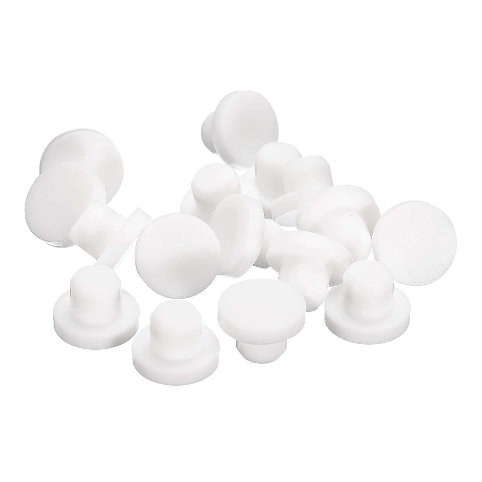 uxcell 32 Pieces White Rubber Stopper, 12mm Plug Holes for 11.5-11.8mm/0.45-0.46" Hole
