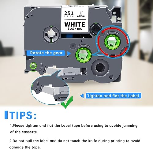 UniPlus 3x Kompatibel für Brother TZe24mm Etikettenbänder für Tze251 Tze-251 TZ-251 mit Brother P-touch PT-P750W D600 P750WVP 9600 9700PC 9800PCN P900W 2400 2430 2470 Etikettiergerät, Schwarz auf Weiß
