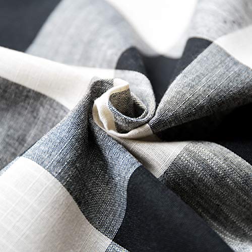Creativesfun Farmhouse Faux Linen Look Buffalo Check Grommet Window Valance (Black & Cream, Valance 丨W53 X L24-Inch 1Pc) #TOP5
