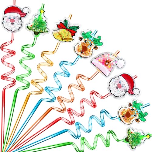 24 unidades de pitillos navideños de plástico