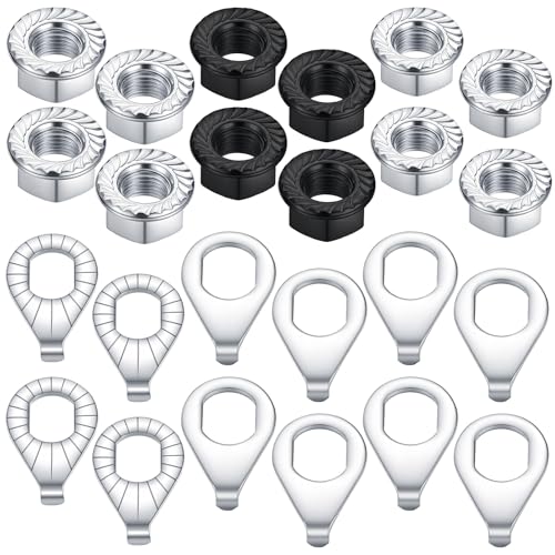 Xelsluthe 24PCS Bicycle Axle Nuts and Safety Washers, Bike Wheel