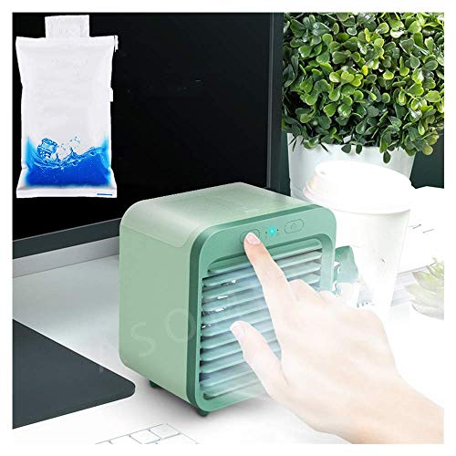 US FAST Delivery -2020 Rechargeable Water cooled Air Conditioner,Portable Air Conditioner Fan,Ultra-Quiet Electric Fan,Water-Cooled Air Conditioner Eco-Friendly,Cooling Cooler Spray Humidifier (Green)
