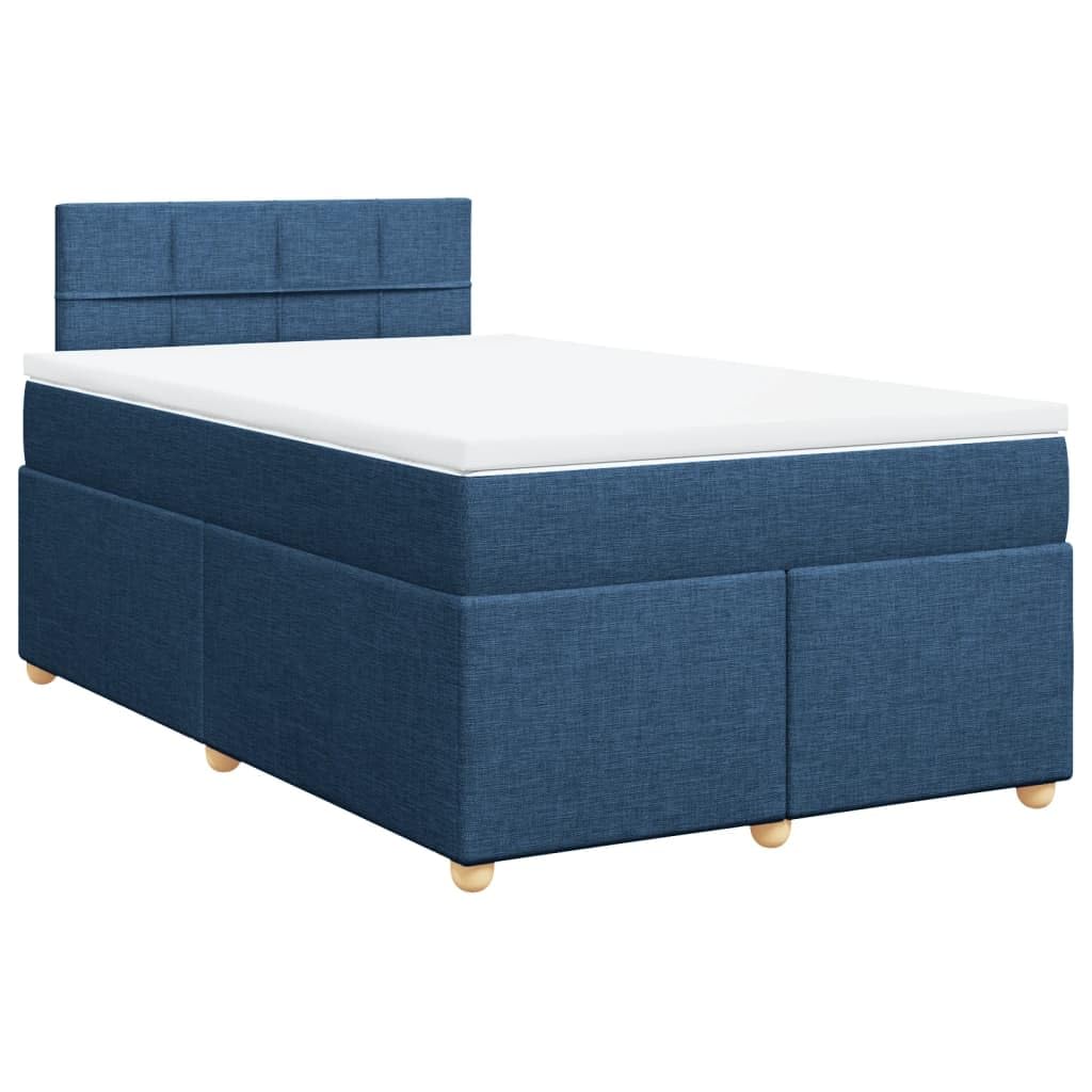 Owox Cama con somier de 120 x 200 cm, color azul, con colchón de muelles ensacados LED y cojín extraíble para jóvenes, invitados y dormitorios