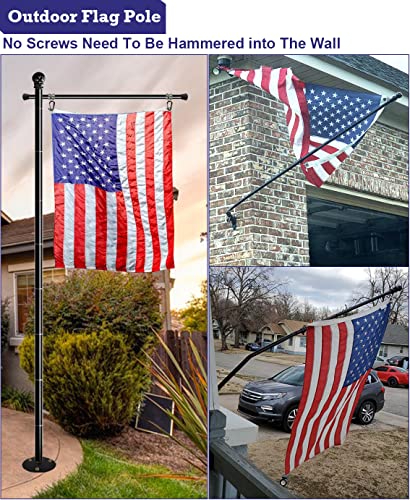 Balie Space 10Ft Tall Flag Pole For 3X5 Feet American Flag, Adjustable Garden Flagpole Stand With Hard Ground Base For Outdoor Yard, 1 Pack #TOP2