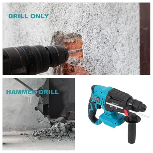 SDS-Plus Rotary Hammer Drill for Makita 18V Battery,Max Drilling Diameter 1-1/8",2 Joules Cordless Hammer Drill for Concrete Masonry,Stones, Cement,Tool Only - Image 6