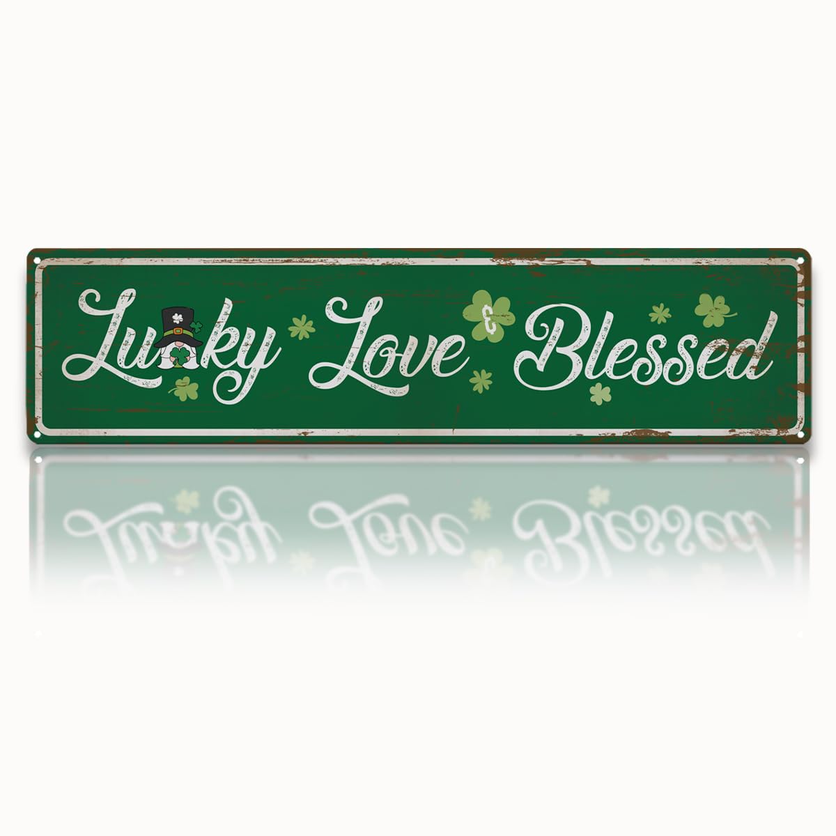 peiyeety Vintage Metal Tin Sign Lucky Love Blessed Retro Street Sign, Rustic Wall Decor for Home, St. Patrick's Day, Man Cave, Garage, Kitchen, Office, Farmhouse, Patio, Garden, Porch, 4 * 16 inch