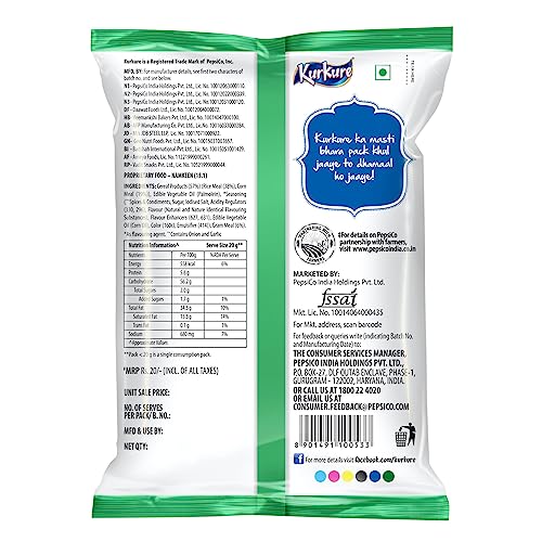 Kurkure Namkeen - Chilli Chatka - 94 g Pack - India