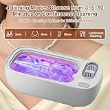 Yalitrca 49kHz Ultrasonic Jewellery Cleaner, Dual-Chamber Cleaner with 4 Modes, Visible Cleaning & Blue Light Sterilization, Portable Rechargeable, Suitable for Jewellery, Glasses, Retainers, Dentures - Image 3