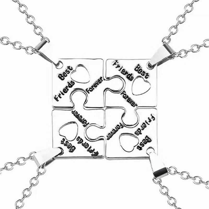 Bling Queen Womens Best Friends Jigsaw Puzzle Pendant Necklace, Split Heart Pendant, Matching Necklace For Friends, Puzzle Pendant Necklace, Unique Gifts For Friends, Friendship Day Gifts(Silver) (B0CV5RPLDY) Amazon Price History, Amazon Price Tracker