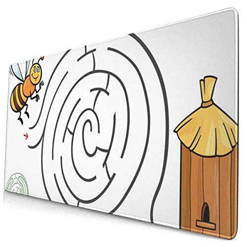 SZshenya Gaming Mouse Pad,Extended Mouse Pads with Non-Slip Rubber Base, Mousepad for Computers Cartoon of Education Maze Labyrinth Activity Game Children