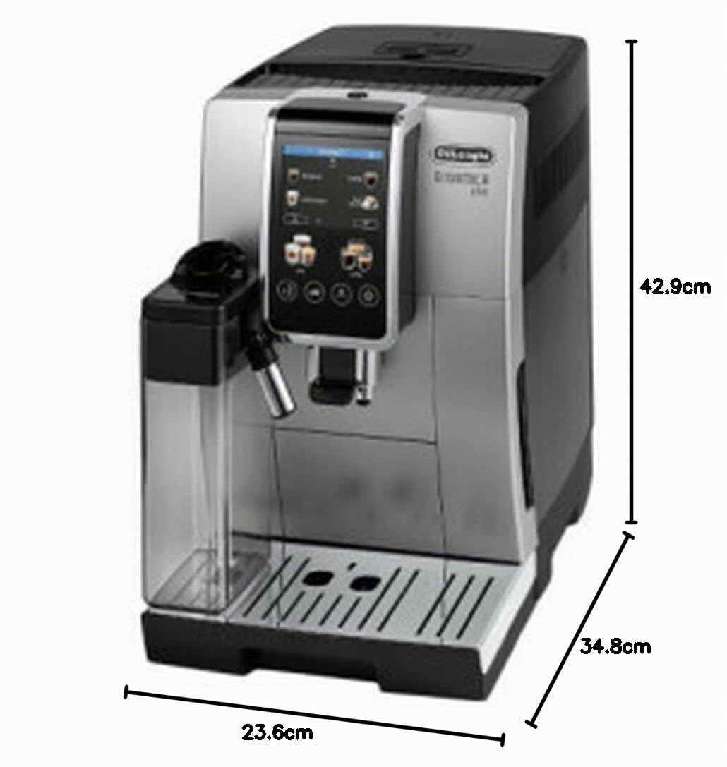De'Longhi Dinamica Plus ECAM380.85.SB, Macchina Automatica Caffè in Chicchi, Macchina Cappuccino con Sistema LatteCrema Hot, Macchina Caffè dal Chicco alla Tazza, 24 Ricette, TFT 3,5", Argento/Nero