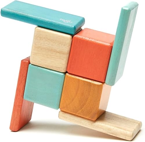 Miniatura 7 de Juego de 8 piezas de bloques de madera y estuche de bolsillo Tegu, sets de 8 piezas, Sunset