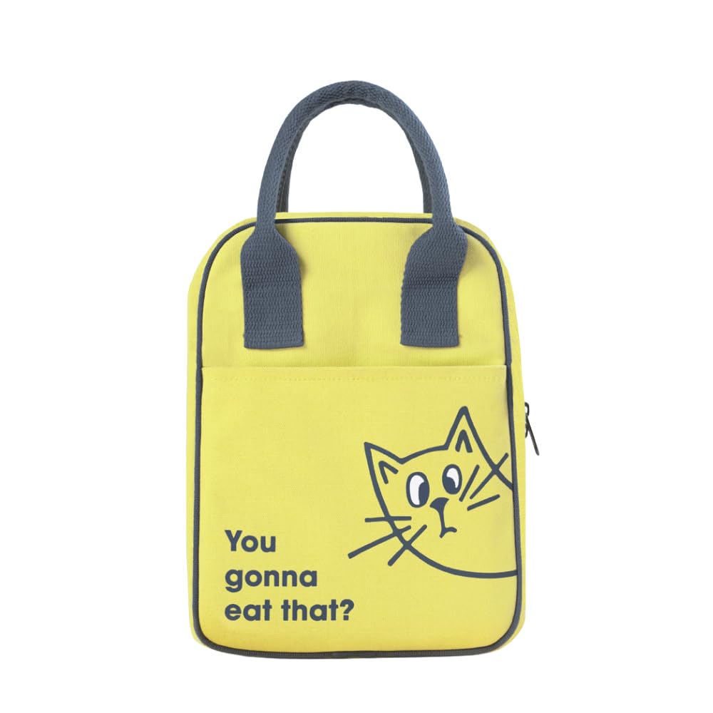 Eco Right Cotton Lunch Bags for Office Women & Lunch Bag for Men, Insulated Lunch Bag for Kids, Office Lunch Bag with Bottle Holder, Carry Handle & Pocket, 440 ml, Yellow