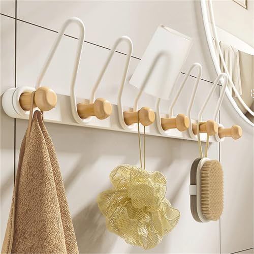 Perchero de pared con dos ganchos sin taladro para colgar ropa 5