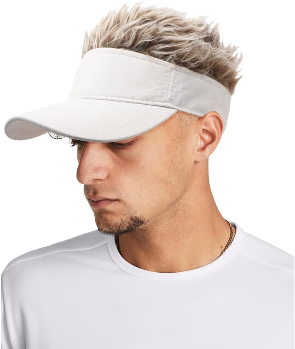 Mens Visor Cap with Fake Hair Novelty Golf Hats Wig Hat Spiked Adjustable Baseball Cap - Image 2