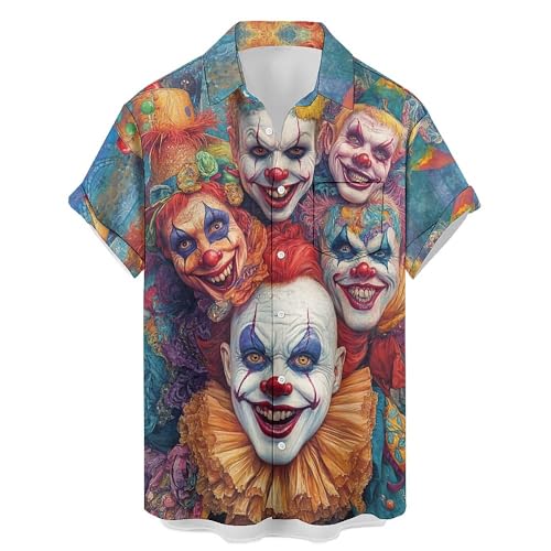 Mens Button Down Short Sleeve Hawaiian Shirt with Pocket Vacation Bowling Shirts Loose Fit Casual Tops