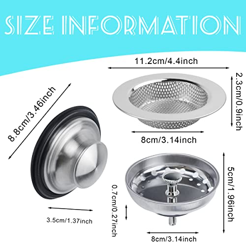 Set de 3 filtros y tapones para fregadero de acero inoxidable miniatura 3