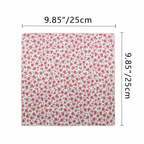 Image of Floral Pocket Squares for Men with Holder Printed Flower Mens Handkerchief Cotton Suit Pocket Hanky for Wedding