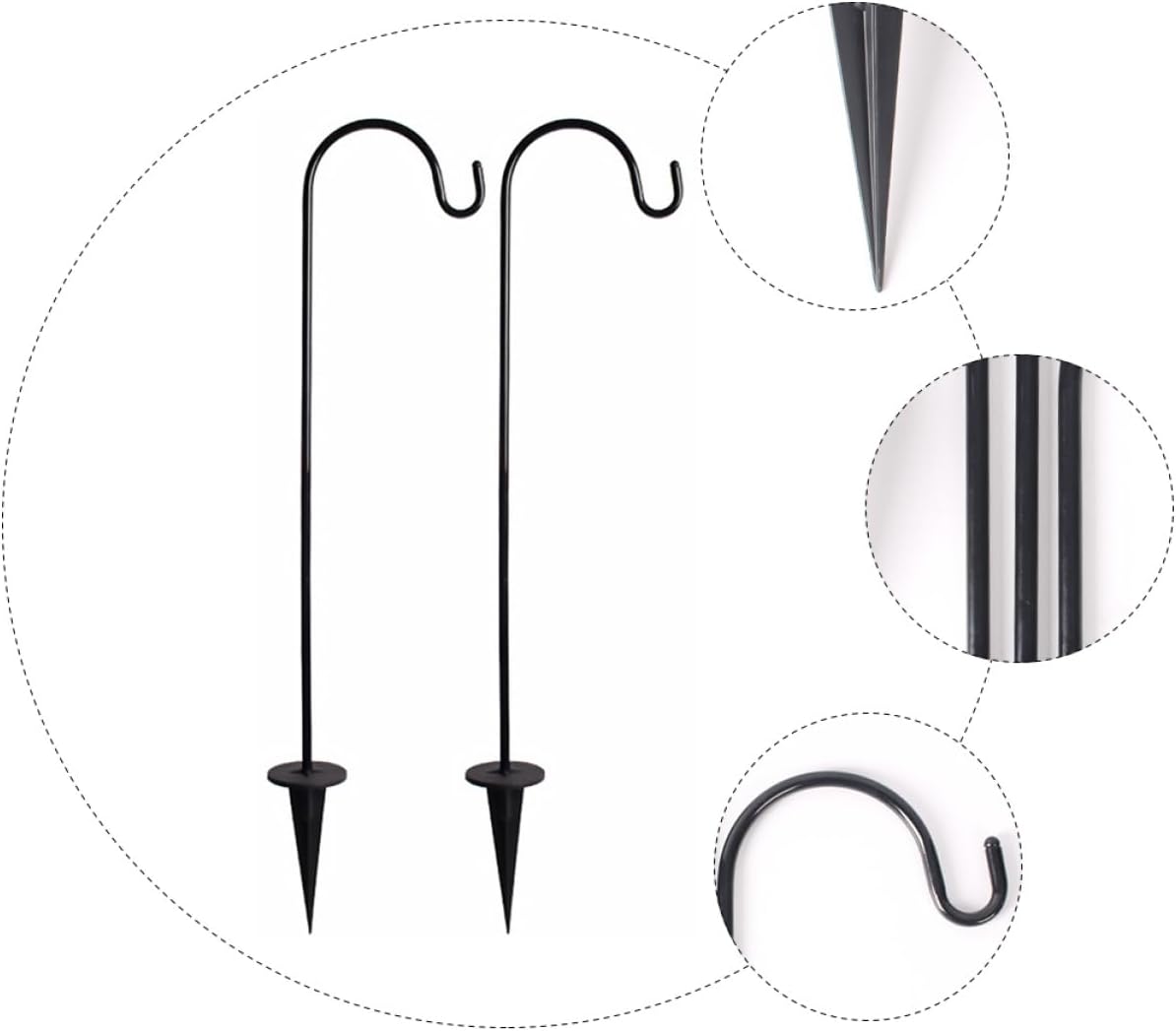 6pcs Ground Inserted Hooks for Outdoor Use Metal Hanging Hooks for Gardens Multi-Functional Flagpole Support Design for Festivals and Decorations