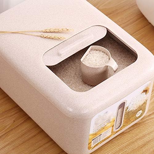 Green Fiber Kitchen Rice Box, Sealed Grain Storage Tank Bucket Household