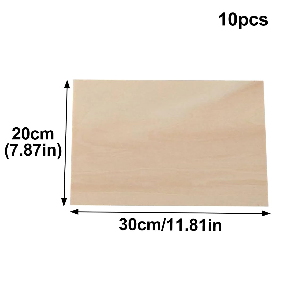 10 Hojas De Madera Contrachapada Sin Terminar, Tablero De Madera Artesanal Fino De 3 Mm, Hojas De Tilo para Pintura Y Grabado De Modelos De Artesanía En Madera, 20 Cm x 30 Cm