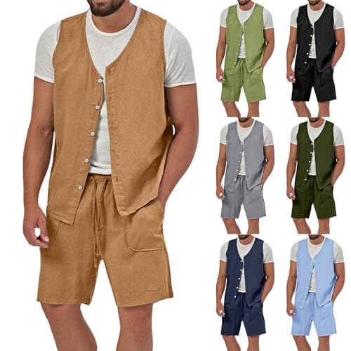 Ensemble 2 pièces en lin homme pour mariage et plage - 2