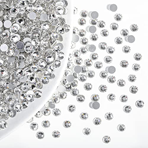 Image of Beadsland Flat Back Crystal Rhinestones Bulk, Crystal, SS6, 14400pcs | Flatback Glass Gems for Nails Crafts Clothes DIY Decoration, Glue Fix, 1.9-2.1mm