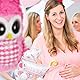 Relaxdays Pinata Eule, niedliche Tierpinata zum selbst Befüllen, Geburtstag, zum Aufhängen, Schlagpinata f. Kinder, pink, 1 Stück