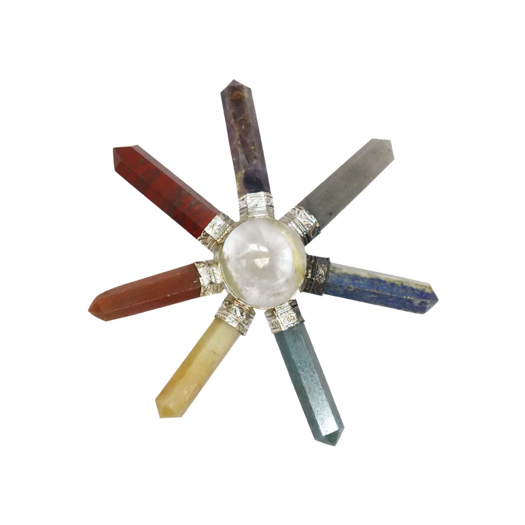 THIRD EYE CRYSTALSPyramid Crystal 7 Chakra Stones Rock Crystal Cone Gold Plated Pyramid Generator Carved Gemstone Crystal Quartz Points Feng Shui Reiki Chakra Decoration