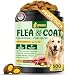YOTANGO Dog Flea and Tick Support Crunchy & Creamy Chewables, 500 Chews Natural Flea and Tick Prevention for Dogs Chewable, Skin and Coat Support, Flea Treatment Chews for Dogs & Puppies (Beef Flavor)